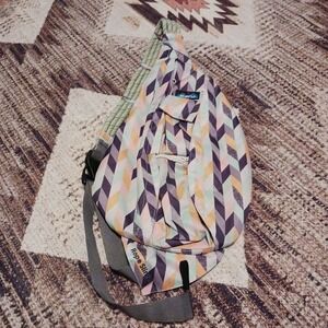 Gently Used KAVU Rope Backpack Padded Backing Sling Coastal Multi-Colored